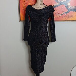 Unique Vintage Retro Pinup Rainbow Sparkle Vickie Wiggle Dress Size Medium